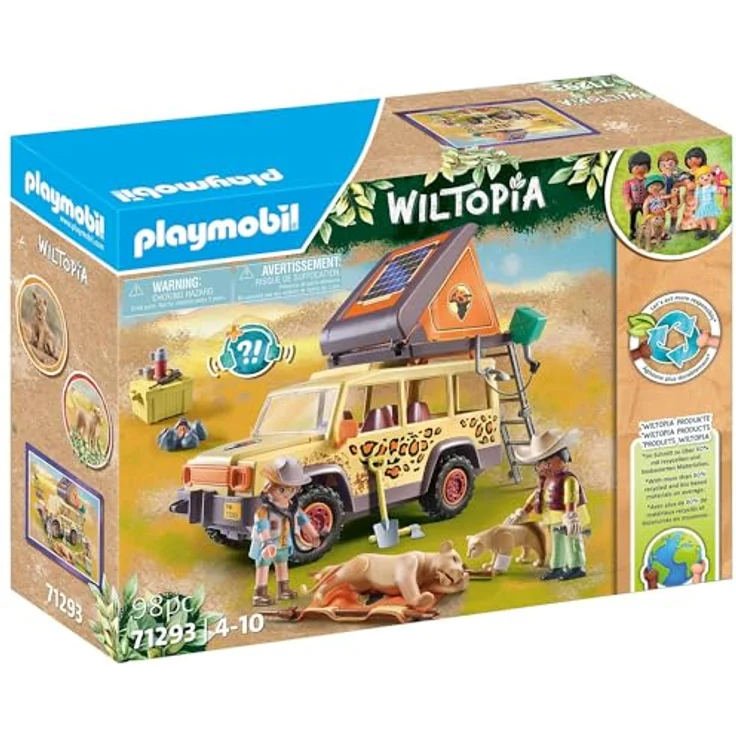 Playmobil® Mit dem Geländewagen bei den Löwen (71293), Wiltopia Konstruktions-Spielset, (98 St), teilweise aus recyceltem Material, Made in Germany – Bild 2