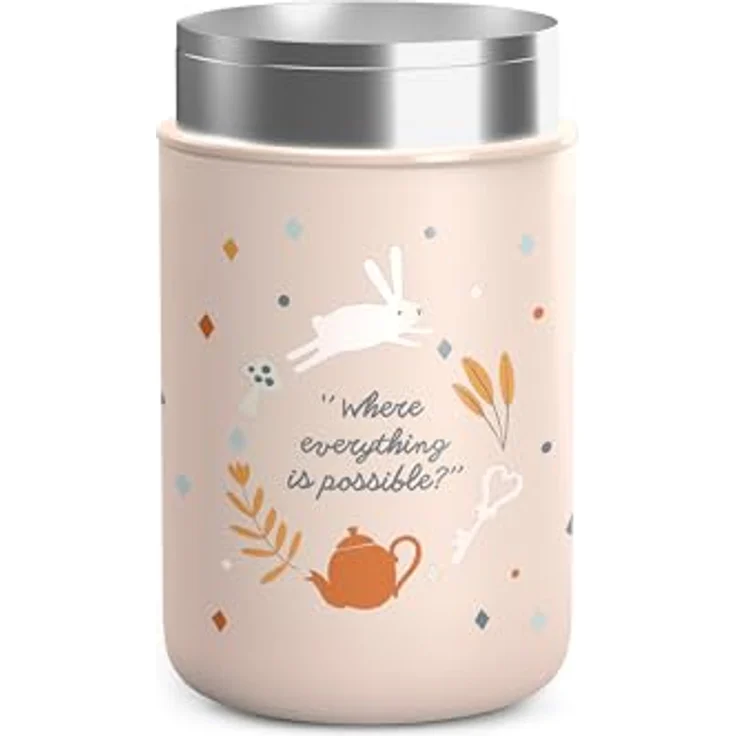 Suavinex Thermosbehälter Wonderland, Babynahrungsbehälter Iso, 350ml, rosa, 6 Stunden Temperaturhaltung, rostfreier Edelstahl – Bild 3