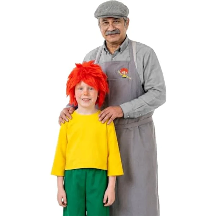 Maskworld Pumuckl – Meister Eder Kostüm, Grau mit Schreinerschürze, Schiebermütze und Brille, One Size – Bild 8