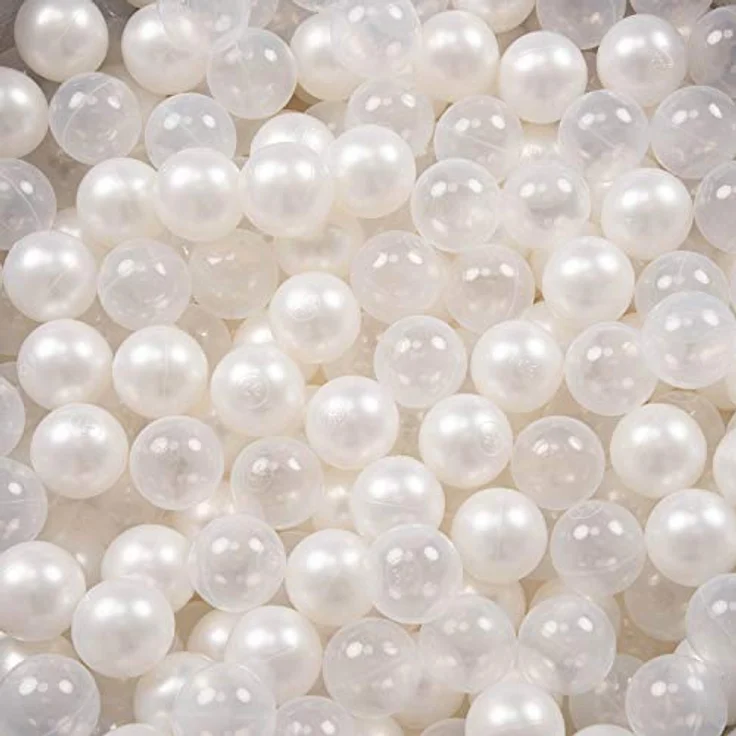 KiddyMoon Kinder Bälle für Bällebad, 300 transparente Perle-Spielbälle ∅ 6 cm, Made in EU, BPA-frei, Eurofins-zertifiziert – Bild 2