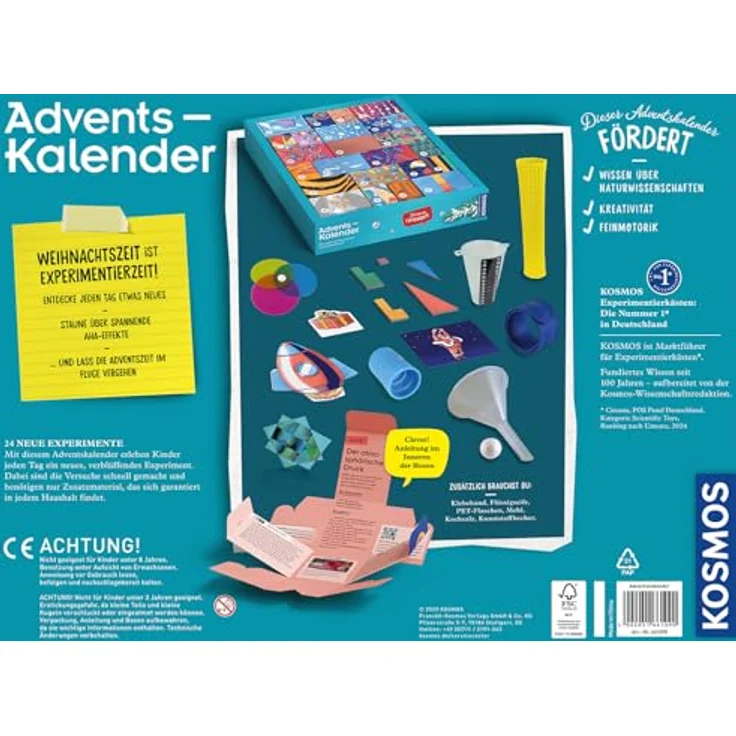 KOSMOS 661090 Experimentierkasten Adventskalender 2025, 24 spannende Experimente für Kinder ab 8 Jahren, Spielzeug-Adventskalender für Chemie, Physik und Geologie – Bild 7