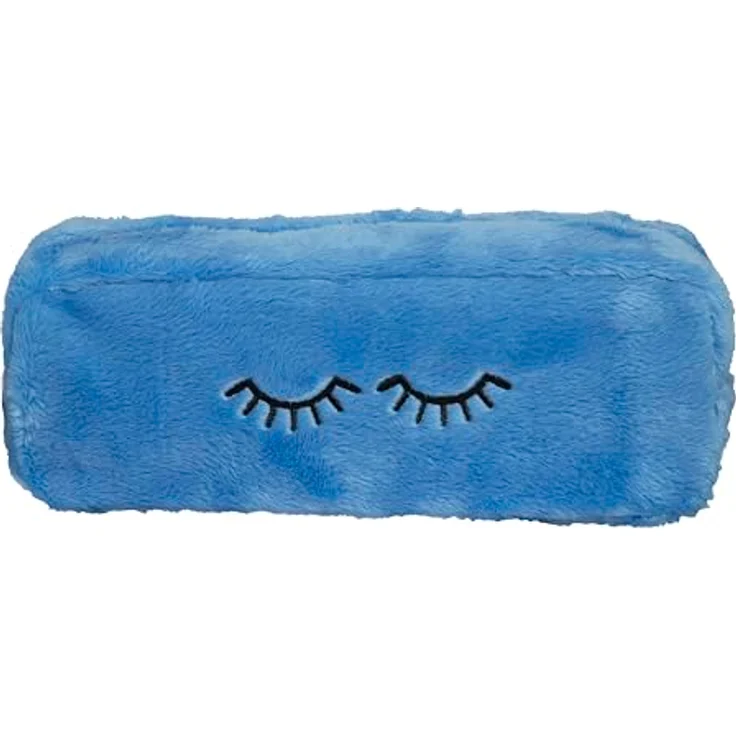 EXACOMPTA Federmäppchen XL, rechteckig aus Kunstfell, gefüttert mit Polyester, zufällige Farben: Blau, Elfenbein, Lila oder Rosa, 22,5 x 7,5 cm – Bild 3