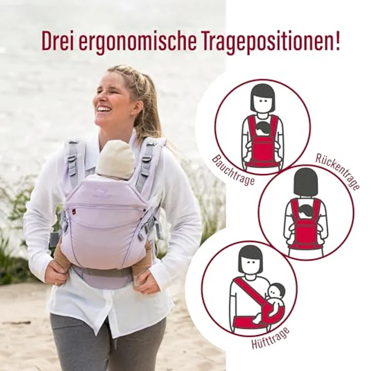 Manduca XT, All-in-One Babytrage mit patentierter Rückenverlängerung, 3 Tragepositionen, Bio-Baumwolle, in verschiedenen Farben erhältlich – Bild 4