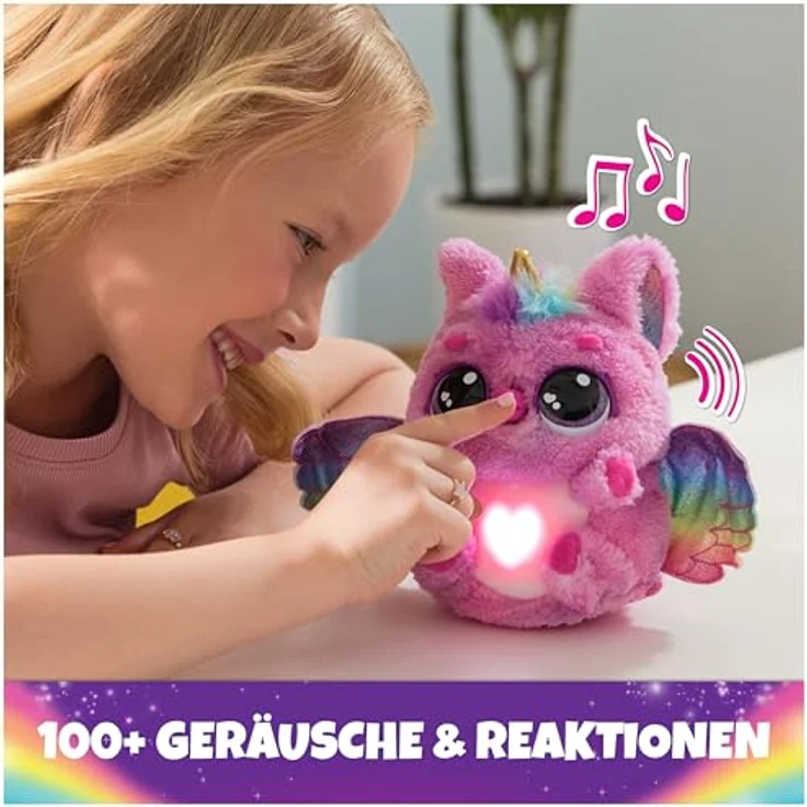 Spinmaster Kuscheltier Hatchimals Big Egg - Secret Hatch Draggle Mystisches Kuscheltier, Rosa/Lila – Bild 5