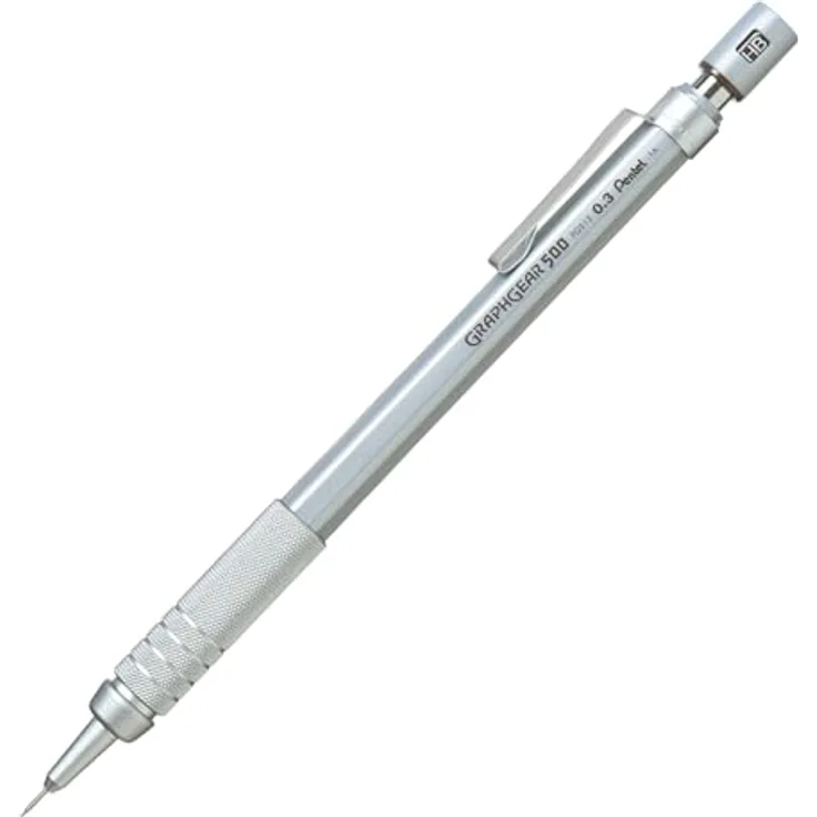 PENTEL Graphgear 500, Druckbleistift 0,3mm mit starrer Minenführung, silber/braun