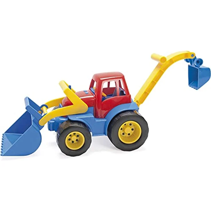 dantoy 2131 Bagger mit Plastikrädern, robustes Sandspielzeug für Kinder ab 2 Jahren, spülmaschinenfest, fördert Feinmotorik und Hand-Augen-Koordination – Bild 1