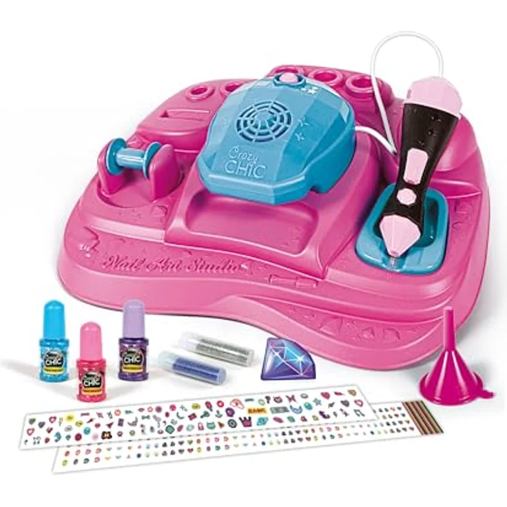 Clementoni® Kreativset Crazy Chic, Superstar Nageldesign mit Nagellack-Maschine, Glitzer und Nagellacktrockner – Bild 4