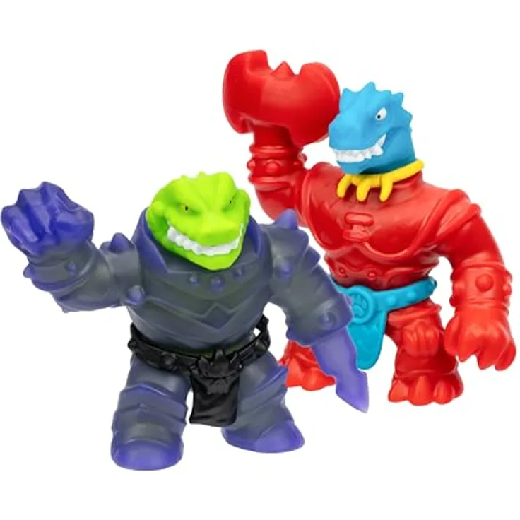 Heroes of Goo Jit Zu Heroes og GOO JIT Zu Versus Pack - Tyro vs. Rockjaw - Stretch Toy für Kinder ab 4 Jahren, dehnbar und flexibel mit einzigartigen Füllungen