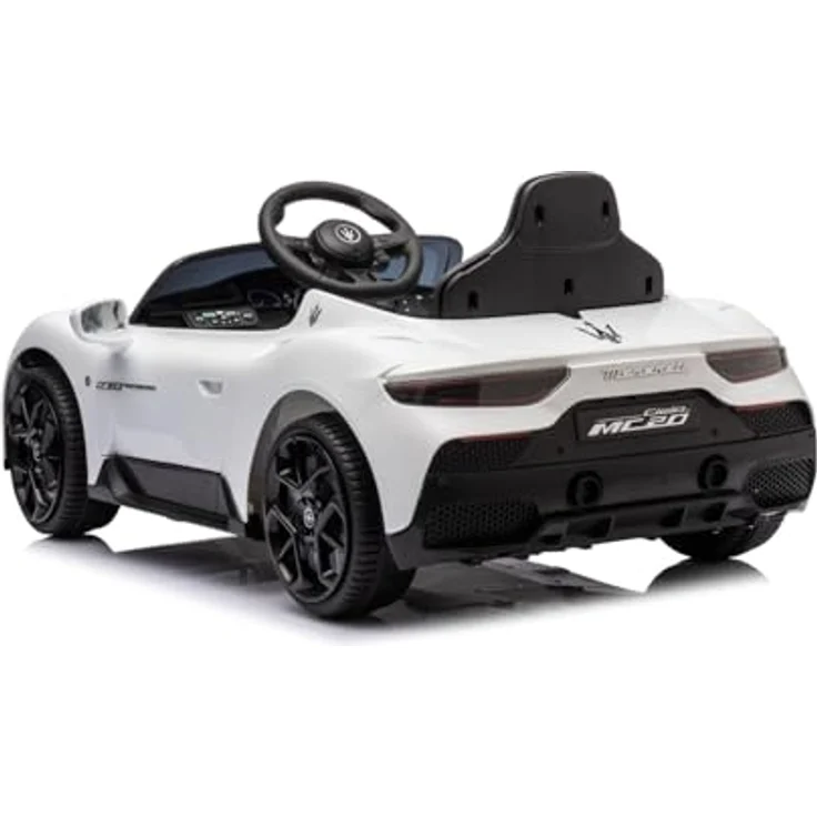 sun baby Kinderfahrzeug Maserati GT Cabrio, Kinderauto mit Lichtfunktionen, Fernbedienung, MP3-Player, USB, Bluetooth (Weiß) – Bild 2