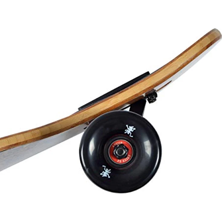 Apollo Longboard, Komplettboard mit Deck aus Bambus & Fiberglas, High-End Board mit ABEC 9 Kugellager, Flex 2 Longboards für Jugendliche und Erwachsene, Profi-Cruiser – Bild 2