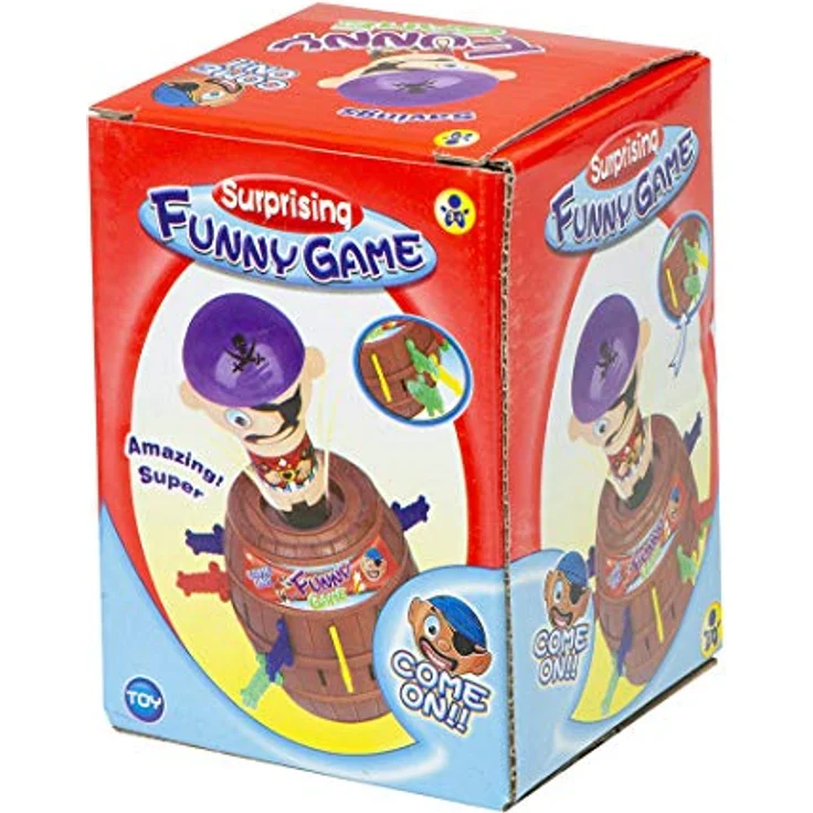ikonka Der verrückte Pirat, Geschicklichkeitsspiel für 1-4 Spieler, inkl. Fass und 16 bunten Schwertern, Familienspiel für Kinder und Erwachsene – Bild 4