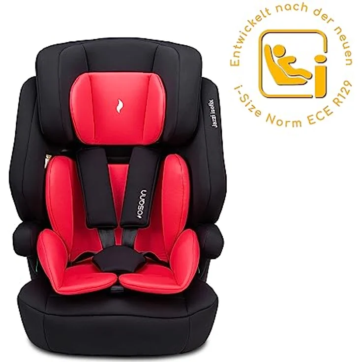 Osann Autokindersitz Jazzi Isofix, 15 Monate bis 12 Jahre, für Kinder von 76-150 cm, mitwachsender Kindersitz, Top-Tether Installation, Kopfpolster, höhenverstellbare Kopfstütze, 5 Punkt-Gurt verstaut werden, zugelassen nach i-size Norm R129 – Bild 4