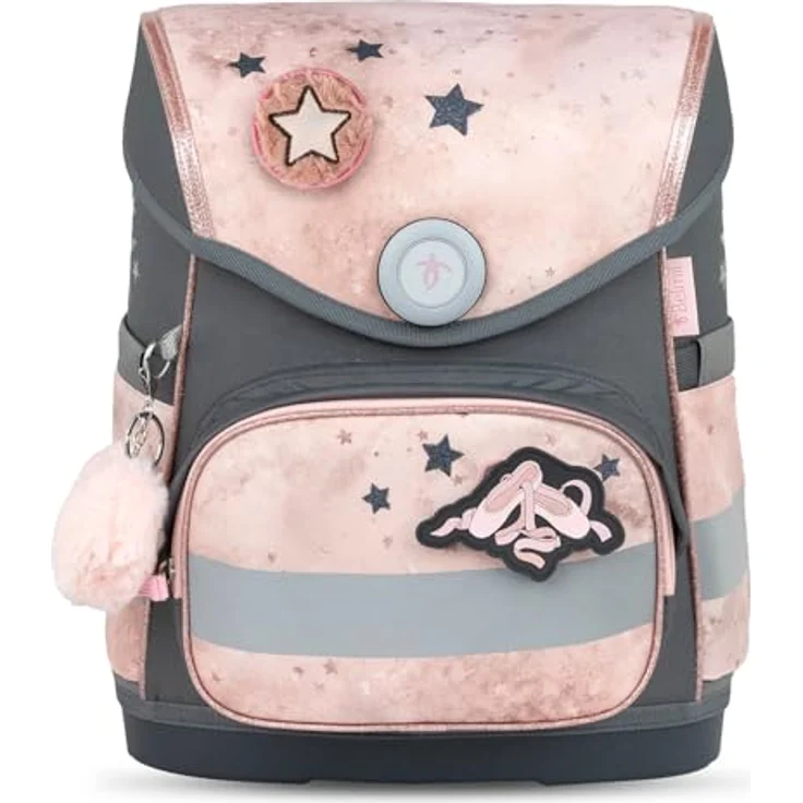 Belmil Compact mit Patches Schulranzen Set 5-teilig, Brustgurt, 19 L Volumen, Belle Pirouette – Bild 4