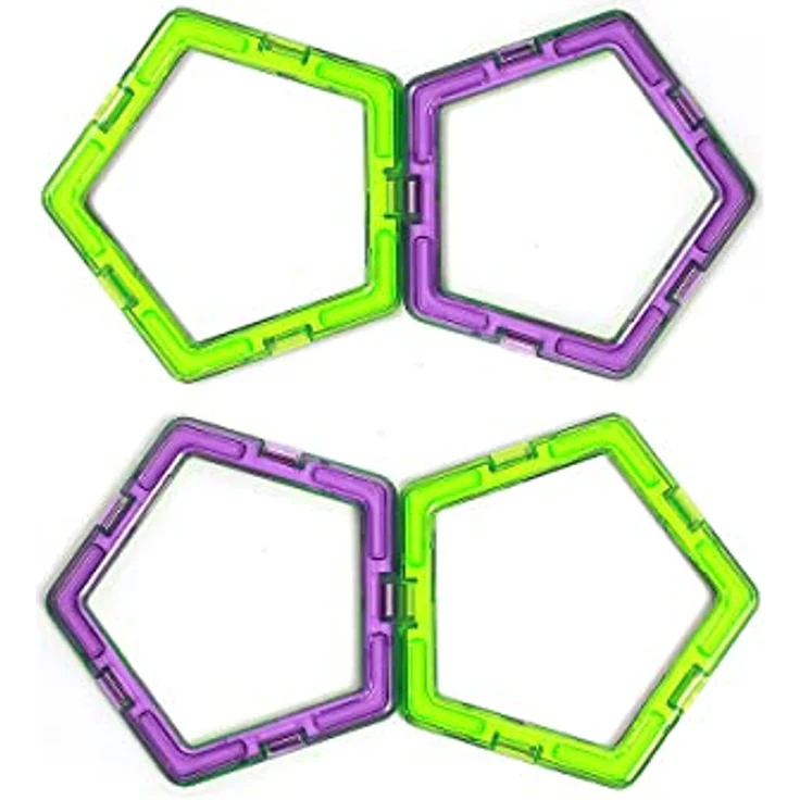 MK MAGNIKON Magnetische Bausteine Ersatzset, Fünfecke, Montessori Spielzeug für kreatives Spielen, geeignet für Kinder ab 3 Jahren – Bild 2