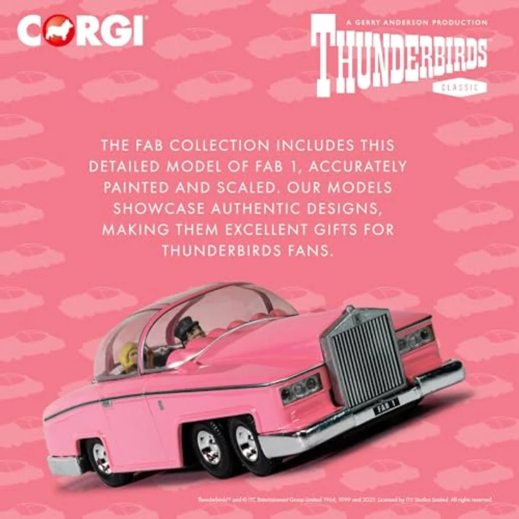 Corgi Thunderbirds F.A.B. Sammlung, FAB 1 Modellfahrzeug aus Druckguss, nostalgische Nachbildung – Bild 3