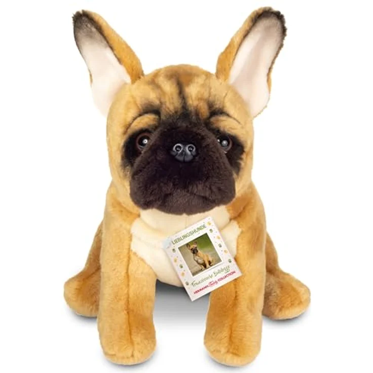 Teddy Hermann 91987 Französische Bulldogge 27 cm, Sonderedition Lieblingshunde, Kuscheltier, Plüschtier mit recycelter Füllung – Bild 1