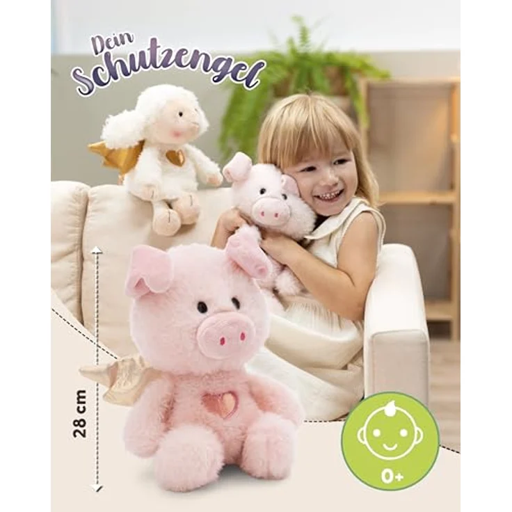 NICI La La Piggie, Kuscheltier 28 cm mit goldglänzenden Flügeln in Geschenkbox, rosa – Bild 2