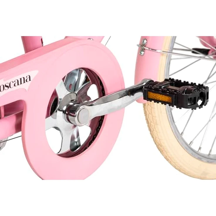 Dacapo Kinderfahrrad Toscana, 20 Zoll, 6 Gang Kettenschaltung in Rosa mit Gepäckträger und Reflektoren – Bild 3