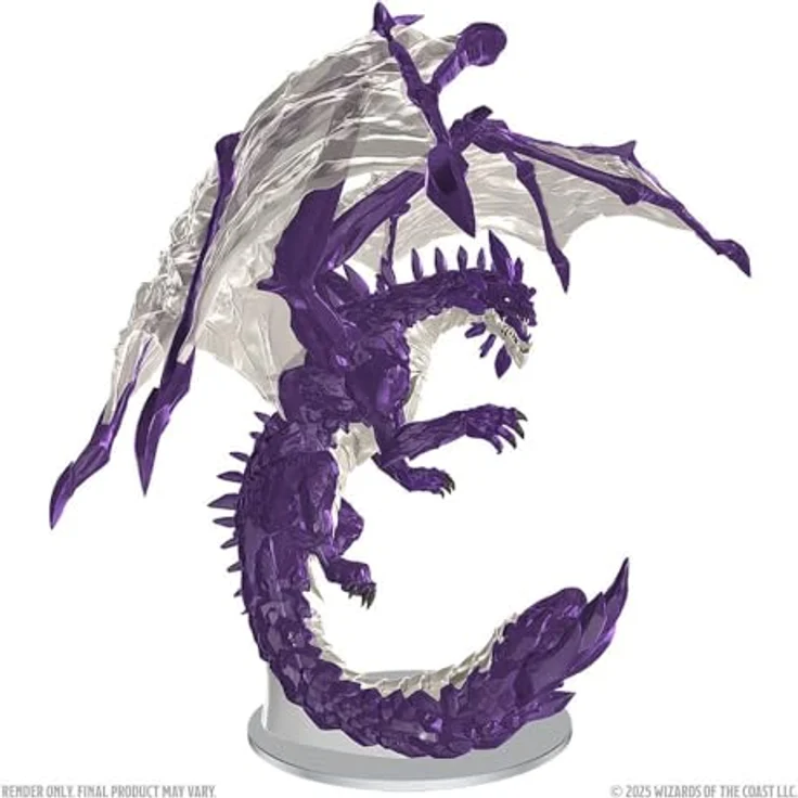 WizKids Dungeons & Dragons: Nolzur's Marvelous Unpainted Miniatures - Adult Amethyst Dragon, 38,1 cm Spannweite, fertig zum Bemalen – Bild 2