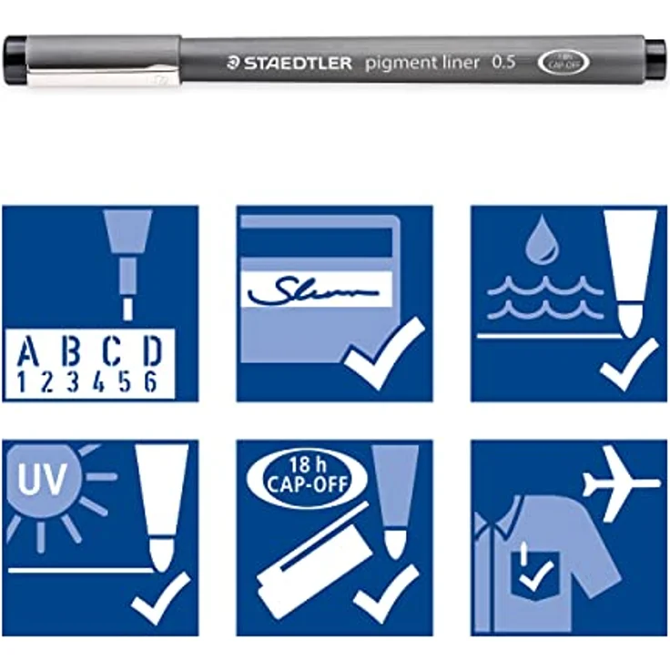 Staedtler Fineliner, pigmentierte Tinte, schwarz, dokumentenecht und radierbar, optimal für Zeichnungen und Skizzen – Bild 4