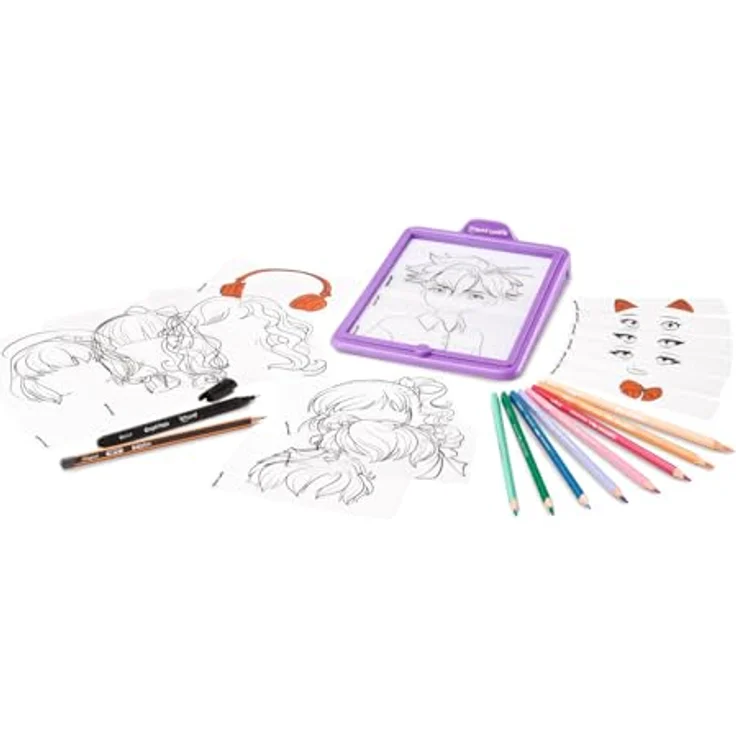 Maped Creativ Avatar'Tablet Manga, beleuchtete Zeichenmaschine mit 17 Modellkarten und Zeichenmaterial für einzigartige Manga-Porträts, ab 7 Jahren – Bild 5