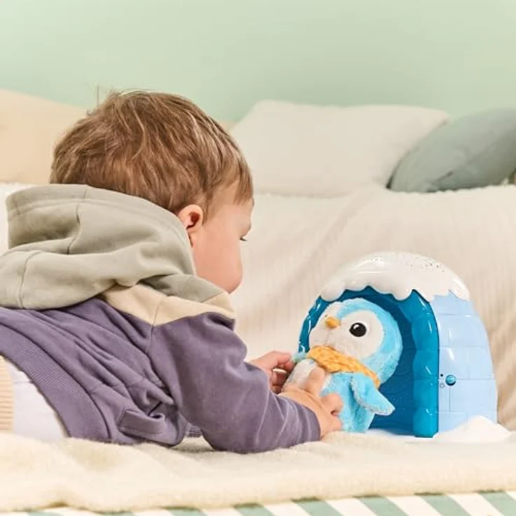 VTech Baby 2-in-1 Sternenlicht-Pinguin – Kuschelige Spieluhr-Einschlafhilfe mit Licht-Projektor und Einschlaf-Musik, blau – Bild 4
