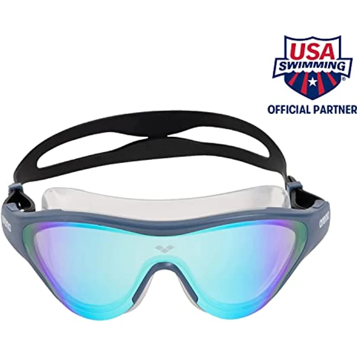 arena The One Verspiegelte Anti-Fog Unisex Schwimmbrille für Erwachsene, Taucherbrille mit Breiten Gläsern, UV-Schutz, Selbstjustierender Nasensteg, Orbit-Proof Dichtung – Bild 2
