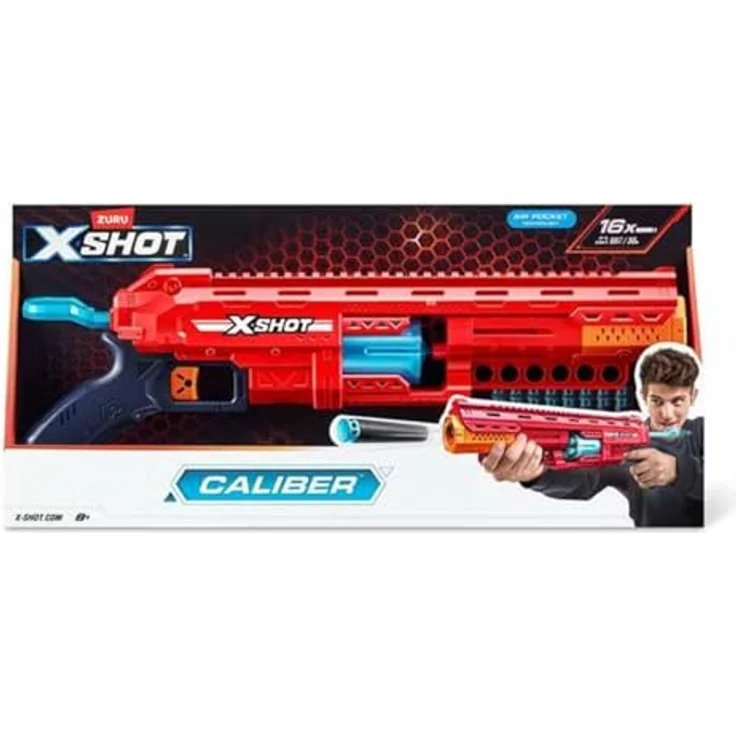 ZURU X-Shot Caliber, mehrfarbiges Wasserspritzendes Spielzeug mit 16 Darts, 23 x 50 x 7 cm – Bild 2
