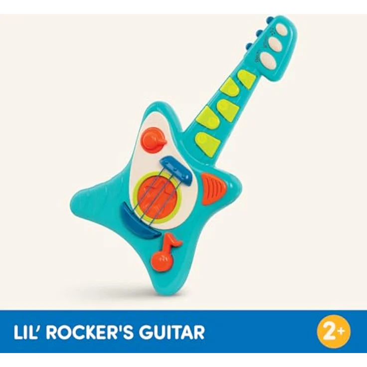 Battat BT2679Z Kindergitarre E, Instrument mit Liedern, Akustikgitarre und Elektrische Gitarre – Spielzeug für Kinder ab 2 Jahre, Blau – Bild 8
