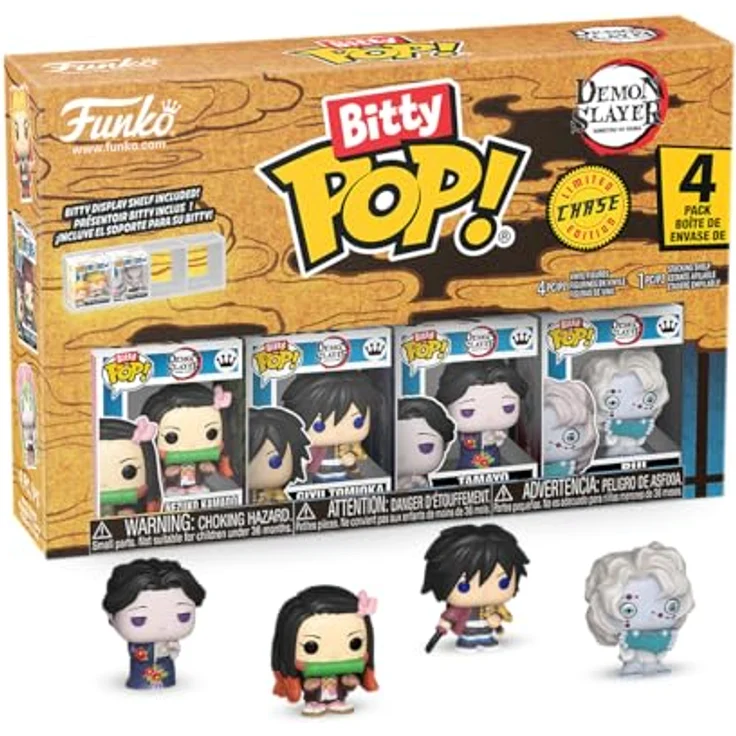 Funko Bitty POP! 4 Pack: Demon Slayer - Nezuko Kamado, Giyu Tomioka, Tamayo, 0,9 Zoll Sammlerminiaturen mit stapelbarem Display-Regal - Geschenkidee für Anime-Fans – Bild 2