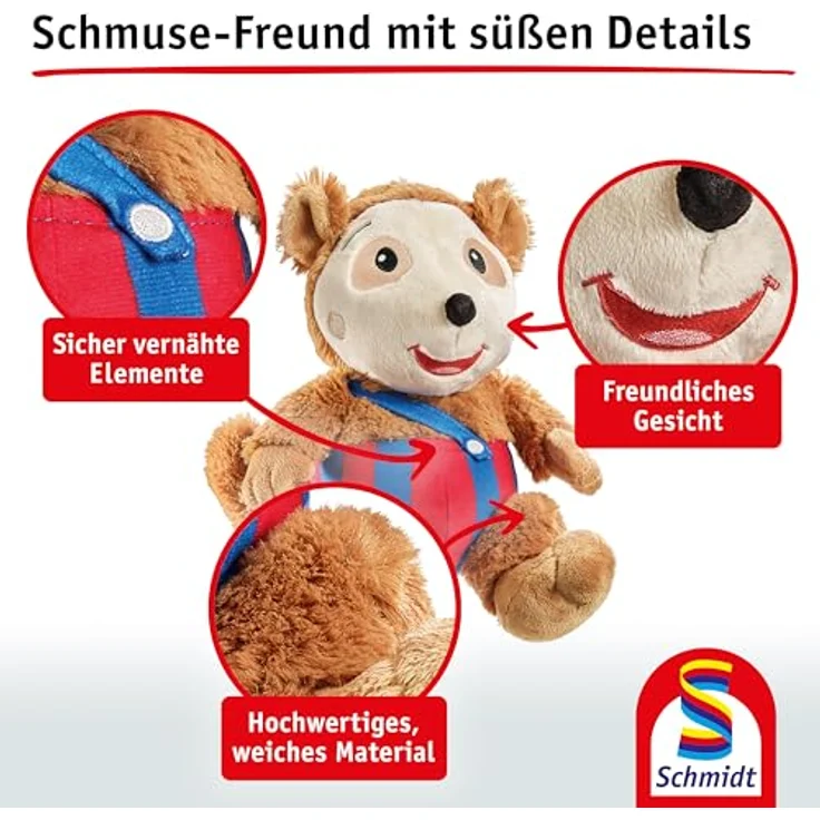 Schmidt Spiele Bobo Siebenschläfer, Plüschfigur 35cm, braun, waschbar, exklusiv bei Amazon – Bild 4