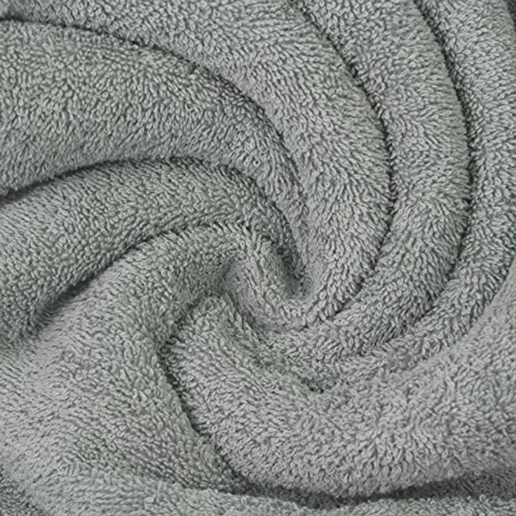 ZOLLNER Kapuzenhandtuch, Walkfrottee, 100 x 100 cm, 100% Baumwolle, mit Einstickung, grau – Bild 6
