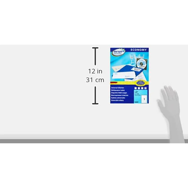 europe100 ELA027 Universal Etiketten (100 Klebeetiketten, Format 210x297mm auf DIN A4, selbstklebende Versandetiketten, bedruckbare Versandaufkleber, 3478) 100 Blatt, weiß – Bild 5