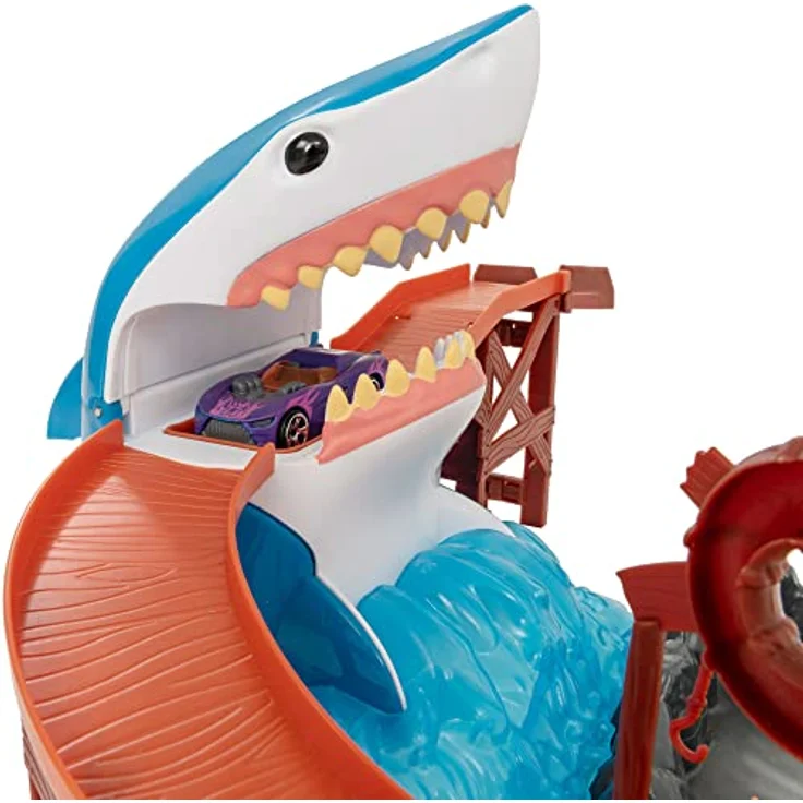 Teamsterz Farbwechselndes Haifischbeiß-Spielset, mit 3D Druckguss-Auto, Schienen-Set und Farbwechsel-Funktion, geeignet für Kinder ab 3 Jahren – Bild 5