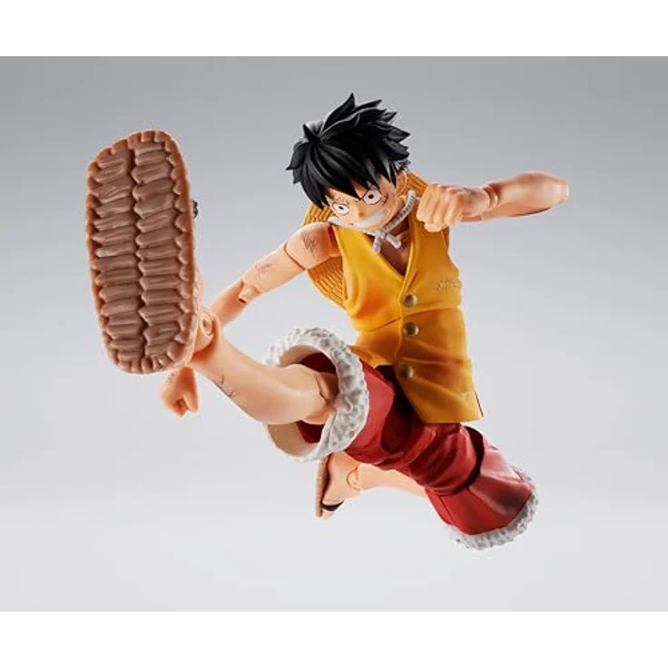 Bandai Tamashii Nations One Piece S.H.Figuarts Actionfigur Monkey D. Luffy Marineford, 15 cm, detailreiche Verarbeitung in Fensterbox – Bild 9