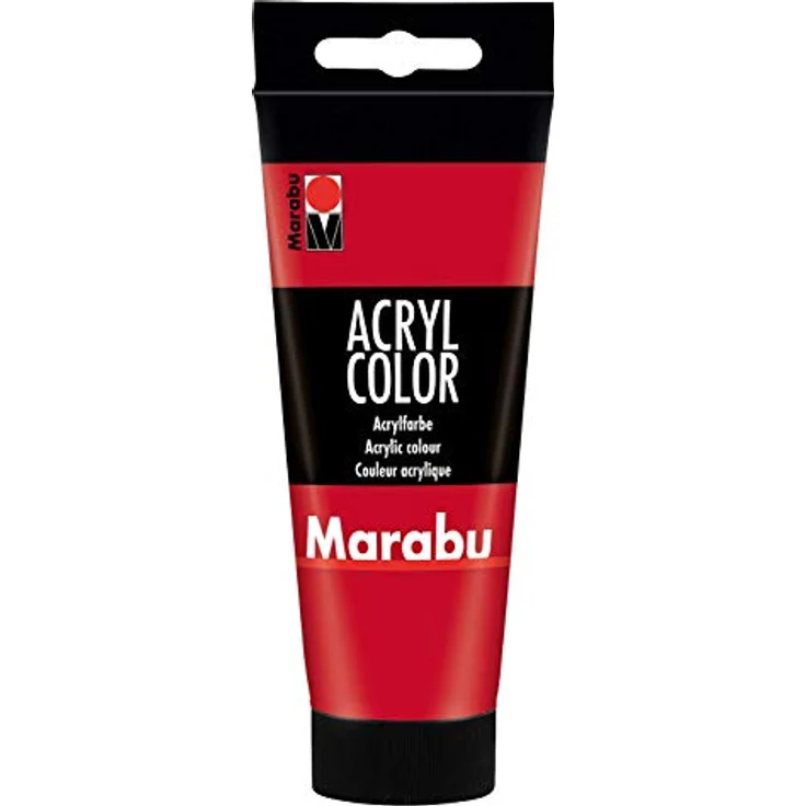 Marabu Acryl Color kirschrot 100 ml, cremige wasserbasierte Acrylfarbe, schnell trocknend, lichtecht und wasserfest, ideal für Leinwand, Papier und Holz – Bild 1
