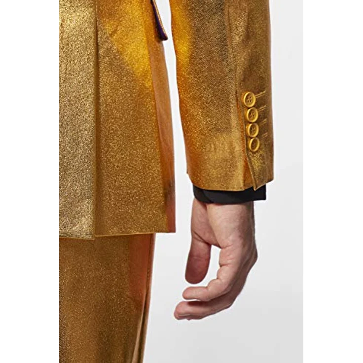 OppoSuits Groovy Gold, Slim-Fit Anzug mit Jacket, Hose und Krawatte, gold – Bild 5