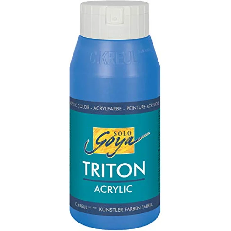 KREUL Solo Goya Triton Acrylfarbe primärblau, 750 ml, schnell matt trocknend, wasserbasierte Studioqualität, gut deckend und vielseitig einsetzbar – Bild 1