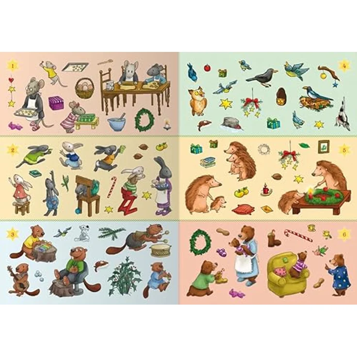 Sonstige Verlage Mein Sticker-Adventskalender, für Kinder ab 3 Jahren, über 300 Sticker und 24 Weihnachtsszenen – Bild 13