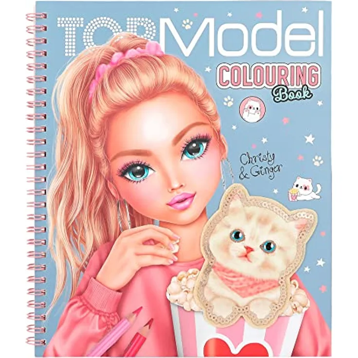 Depesche 12434 TOPModel Cutie Star - Malbuch Set mit 40 Seiten zum Designen von Fashion-Outfits und ein Stickerbogen