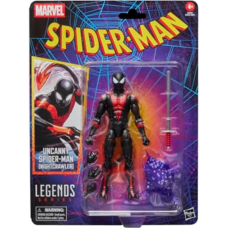 Hasbro Marvel Legends Series Uncanny Spider-Man (Nightcrawler), Retro Comics Action-Figur mit 5 Accessoires, 15 cm