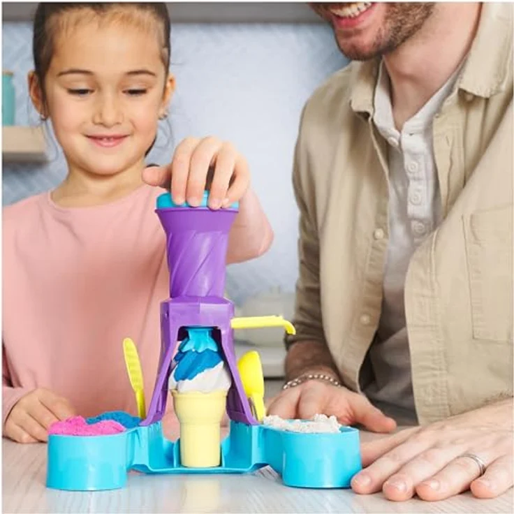 Spin Master Kinetic Sand Soft Serve Ice Cream Station, Bastelset mit 397g farbigem Kinetic Sand für kreative Eiskreationen – Bild 11