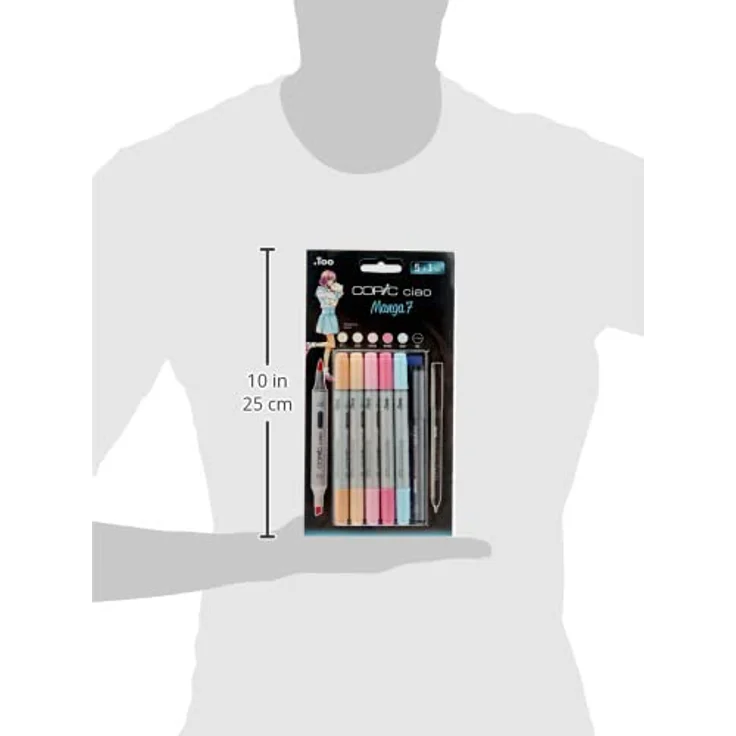 COPIC Ciao Marker 5+1 Set "Manga 7", 5 alkoholbasierte Allround-Layoutmarker mit einer mittelbreiten und einer Brush-Spitze, inkl. 1 Multiliner 0,3 mm – Bild 5