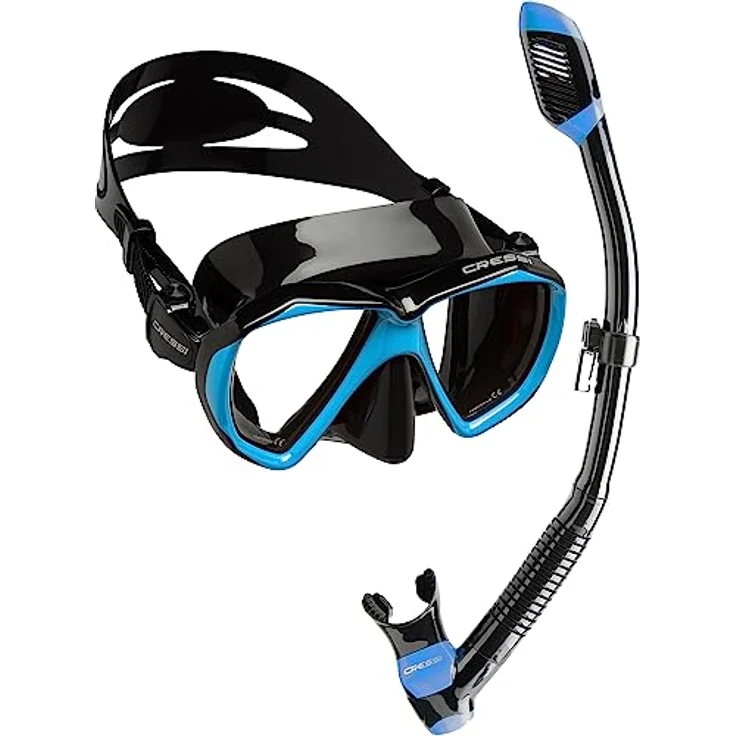 Cressi Ranger Schnorchelset - Schnorcheln Set mit Schnorchel und Taucherbrille, wasserdichte Tauchmaske Anti-Fog Anti-Leck aus Gehärtetem Glas, mit 3-Kanal Premium Dry Schnorchel für Erwachsene – Bild 1