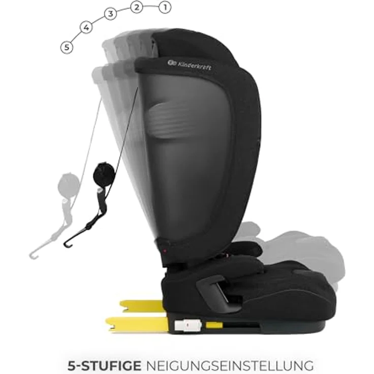 Kinderkraft Fix2Go Autokindersitz Black, 9-36 kg mit Schlaffunktion, Neigungsverstellung und SAFERIDE Sensor – Bild 4