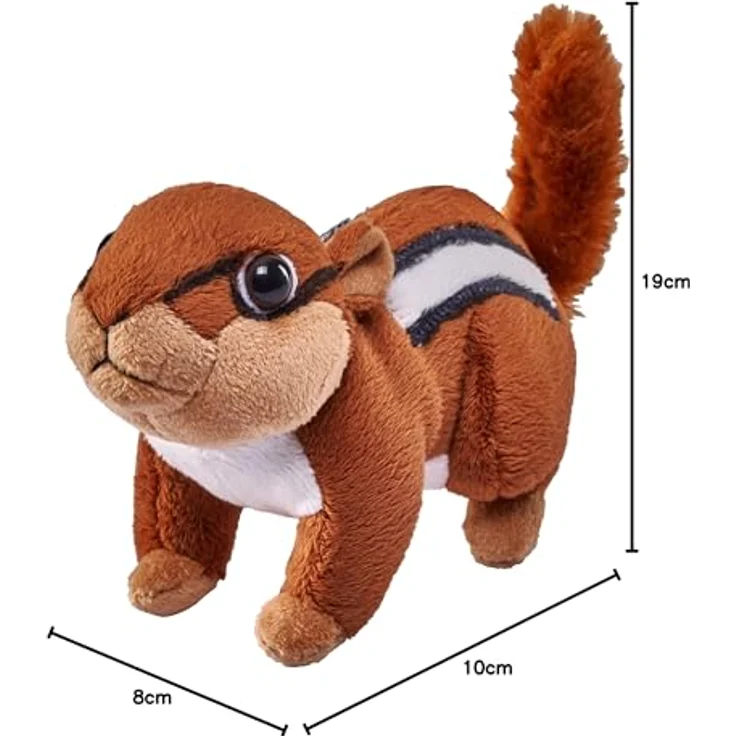 Wild Republic Pocketkins Eco, Kuscheltier Streifenhörnchen, extrem weich und liebevoll gestaltet – Bild 2