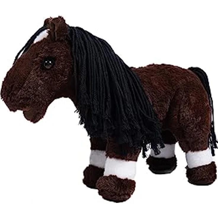 HKM Kids Kuscheltier Cuddle Pony, zum Spielen und Kuscheln, 28 cm hoch, 38 cm lang, weiches Kunstfell, Magnet im Maul, handgemacht - Pink – Bild 2