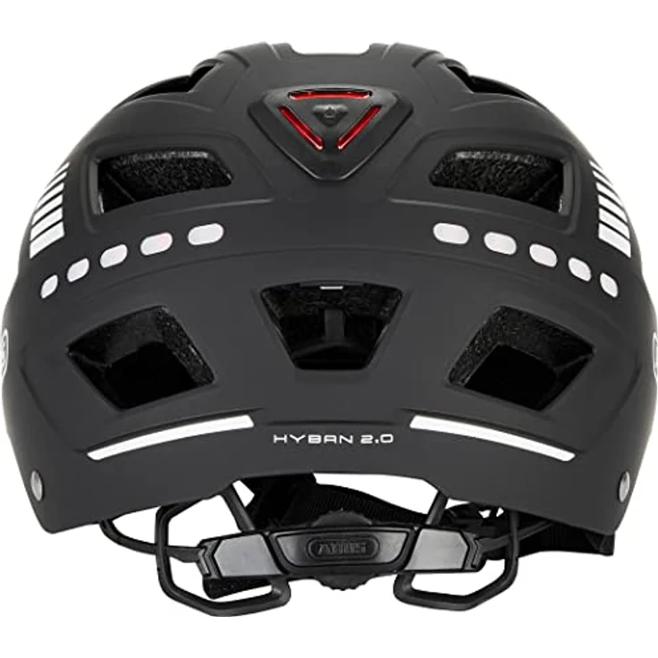 ABUS Fahrradhelm mit Licht - Hyban 2.0 LED - Vorder- und Rücklicht & robuste Hartschale - für Damen und Herren - Schwarz Matt, M (52-58 cm) – Bild 5