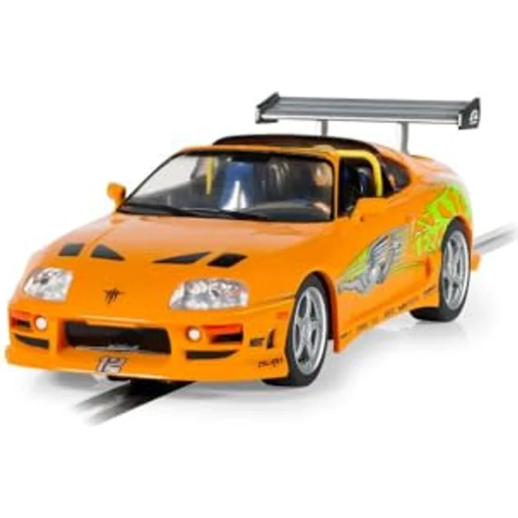 Scalextric The Fast and The Furious – Toyota Supra – Slotcar mit hoher Detailgenauigkeit und Front- sowie Rücklichtern, orange – Bild 3