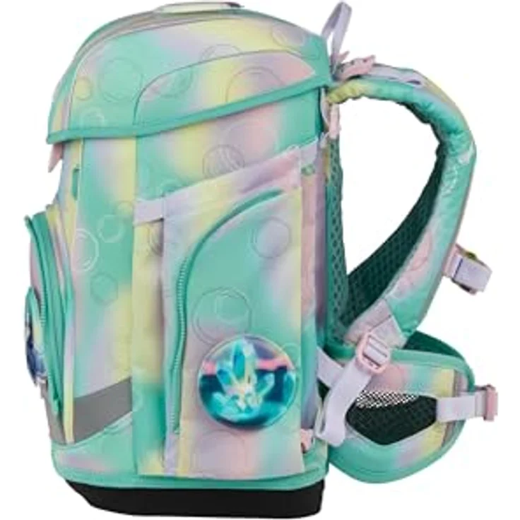 ergobag cubo Light Set, ergonomischer Schulranzen 6-teilig, extra leicht mit Hüftgurt, 860 g, recycelte Materialien, individuelle Kletties, hohe Sichtbarkeit durch Reflektoren – Bild 4
